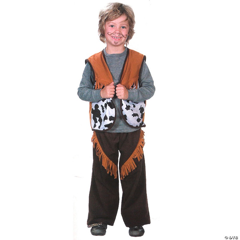 Brown and White Cowboy Boy Child Halloween Costume – Medium