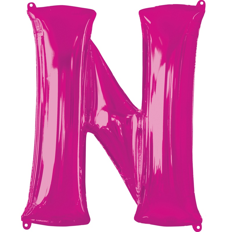 Foil balloon letter N pink XL 81cm