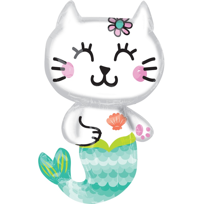 Foil balloon Mermaid Kitty 45 x78cm