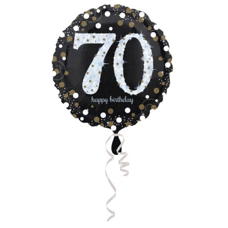 Golden 70th Birthday foil balloon 43cm