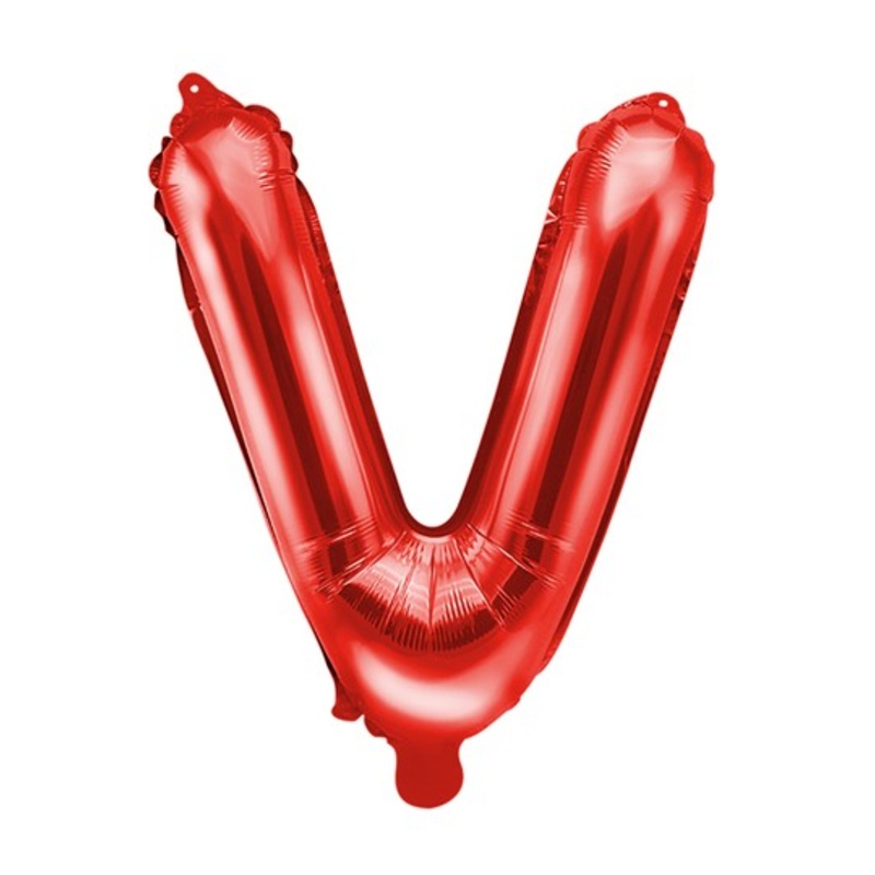 Red V letter balloon 35cm