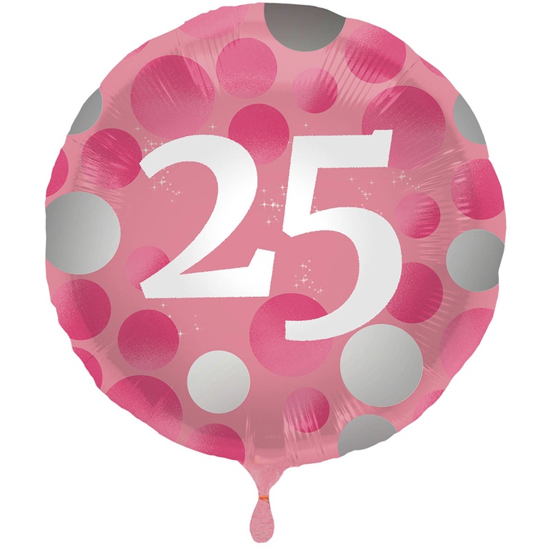 25th birthday Glossy Pink Foil Balloon 45cm