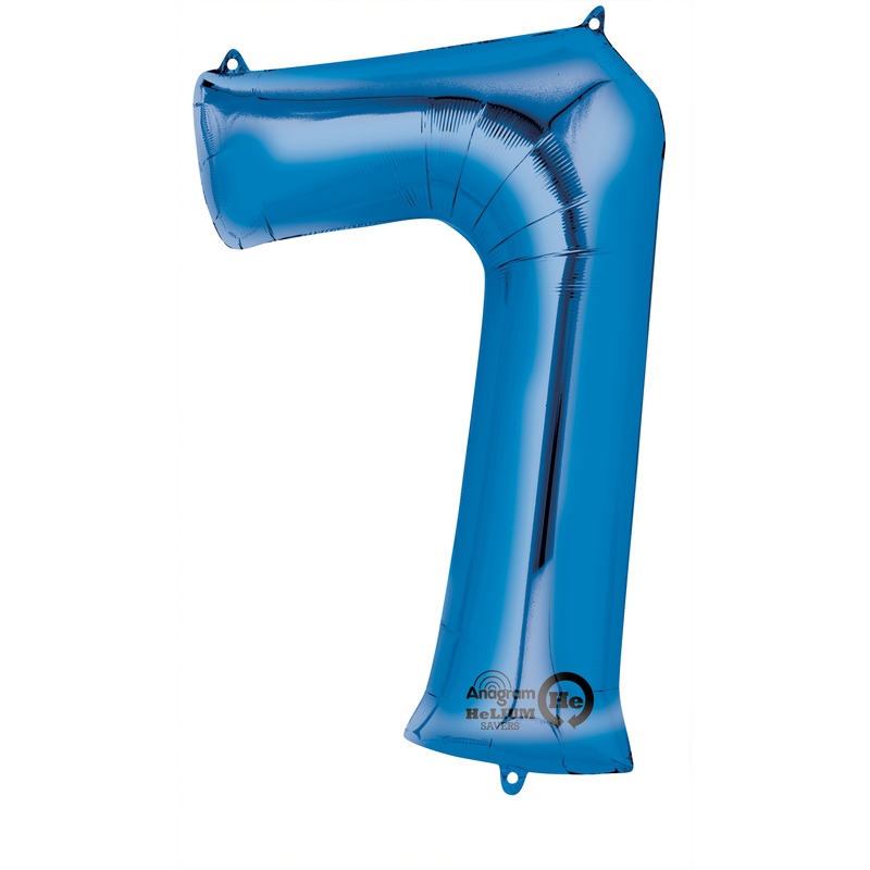 Number balloon 7 blue 88cm