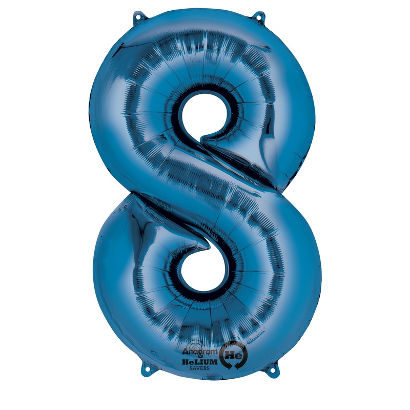 Number balloon 8 blue 83cm