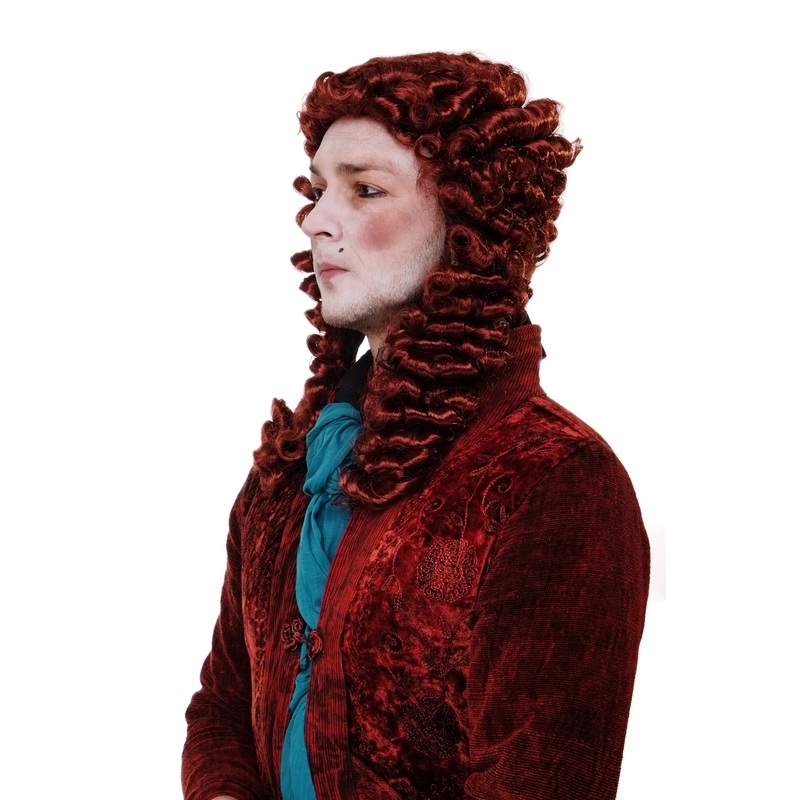 Party Wig pigtail Lord baroque Composer Aristocrat Casanova Count red WIG013-P350