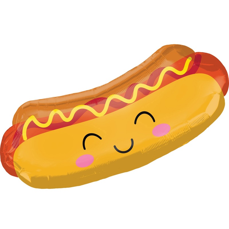 Smiling Hot Dog Foil Balloon 83 x 38cm
