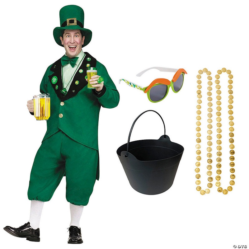 St. Patricks Day Leprechaun Costume & Accessory Kit – 5 Pc.