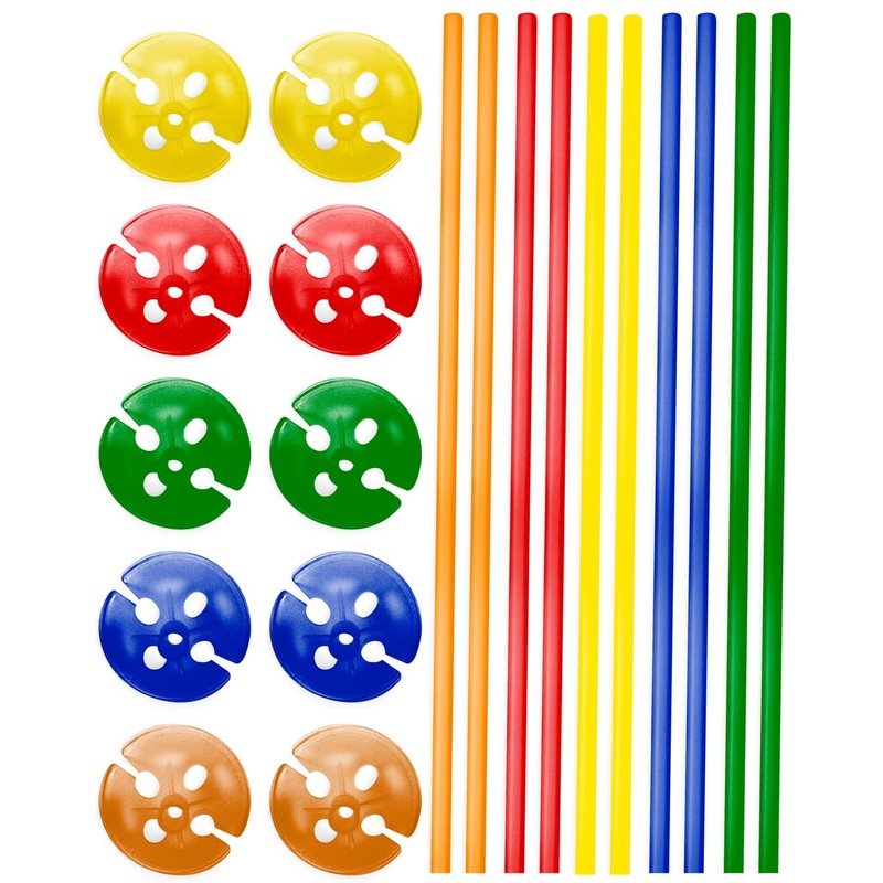10 colored balloon sticks & cups
