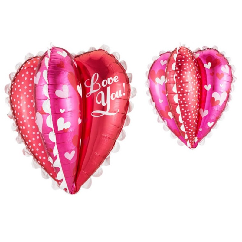3D heart balloon Love you 66 x 76cm