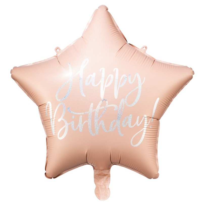 Powder pink birthday foil balloon 40cm