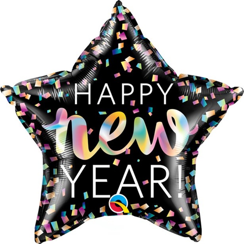 Rainbow New Year foil balloon 51cm