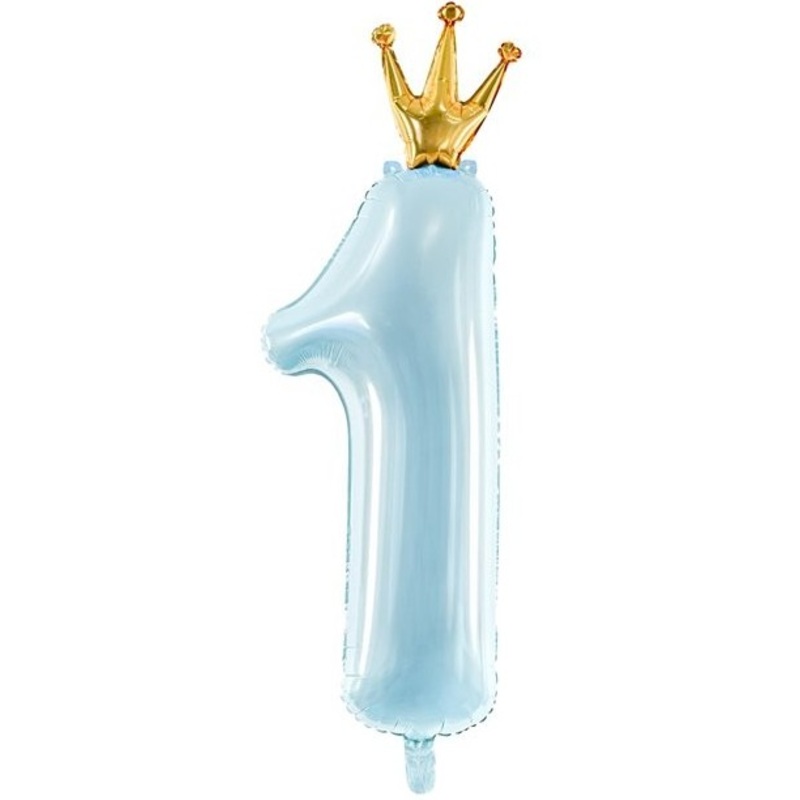 Royal number 1 foil balloon blue 89cm