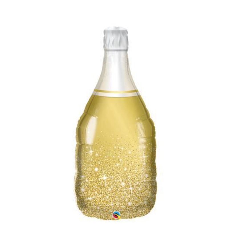 Sparkling Golden Wine Bottle Foil Balloon 95cm