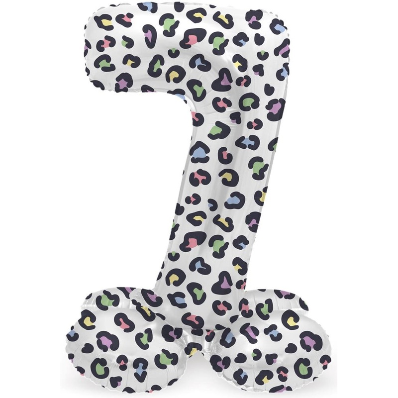 Standing Number 7 Balloon Leopard 41cm