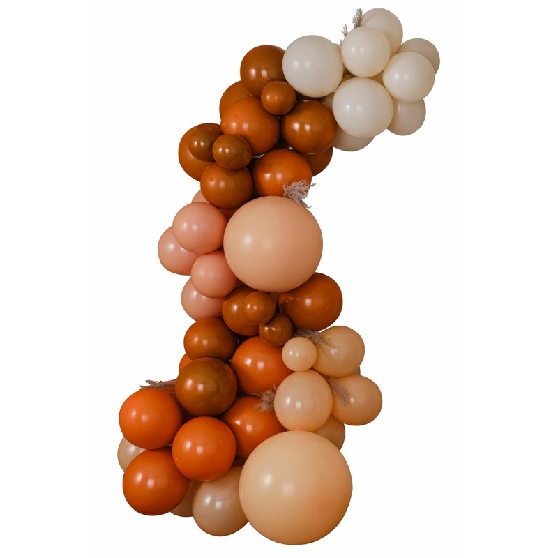Ballon Arch-Orange tones gray and peach