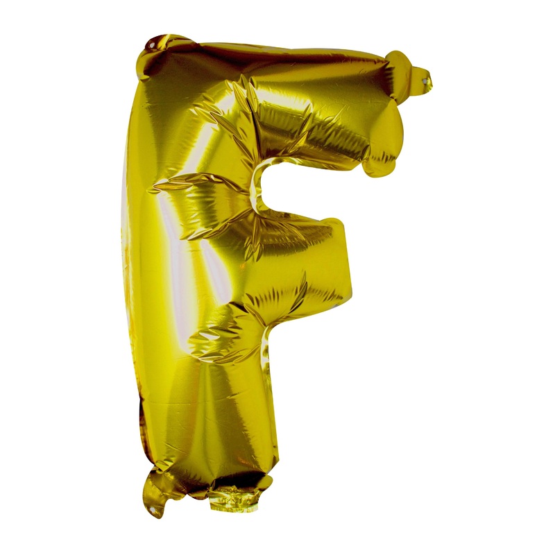 Golden letter F foil balloon 40cm