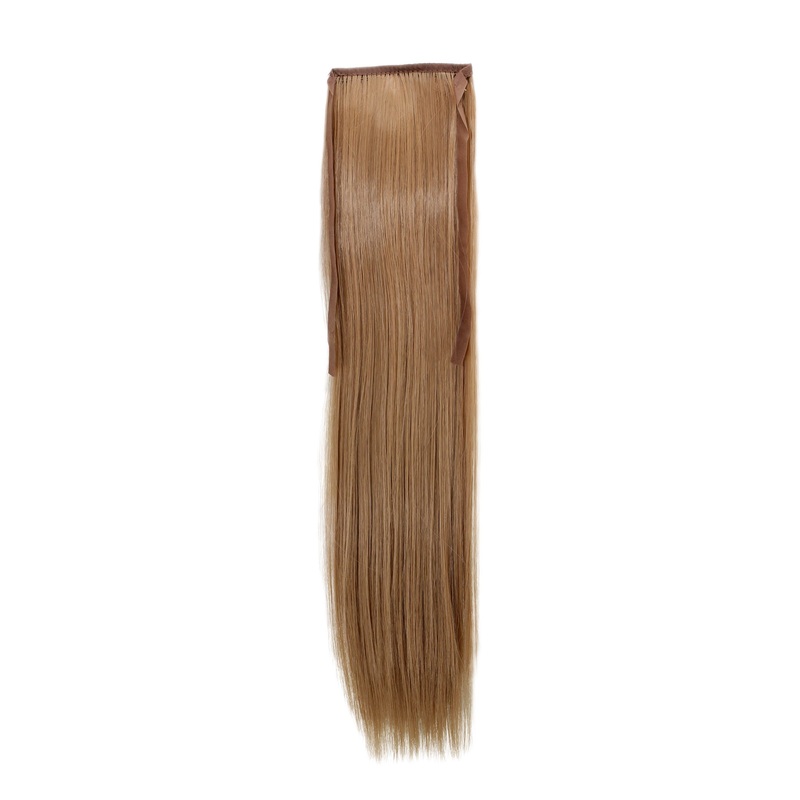 Hairpiece slim Ponytail Pigtail Dark Blonde Straight Band + Clip Fastening YZF-TS18-18