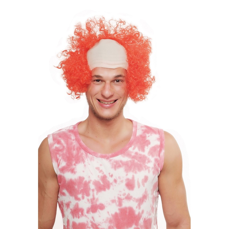 Halloween Carnival wig Circus Clown semi bald red wild hair 3920