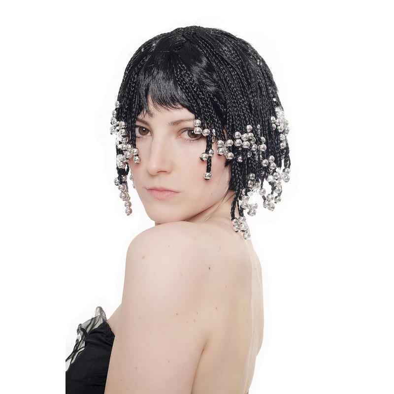 Halloween Lady wig braided hair pearls Beach Hippe Goa Thailand Caribbean 4199