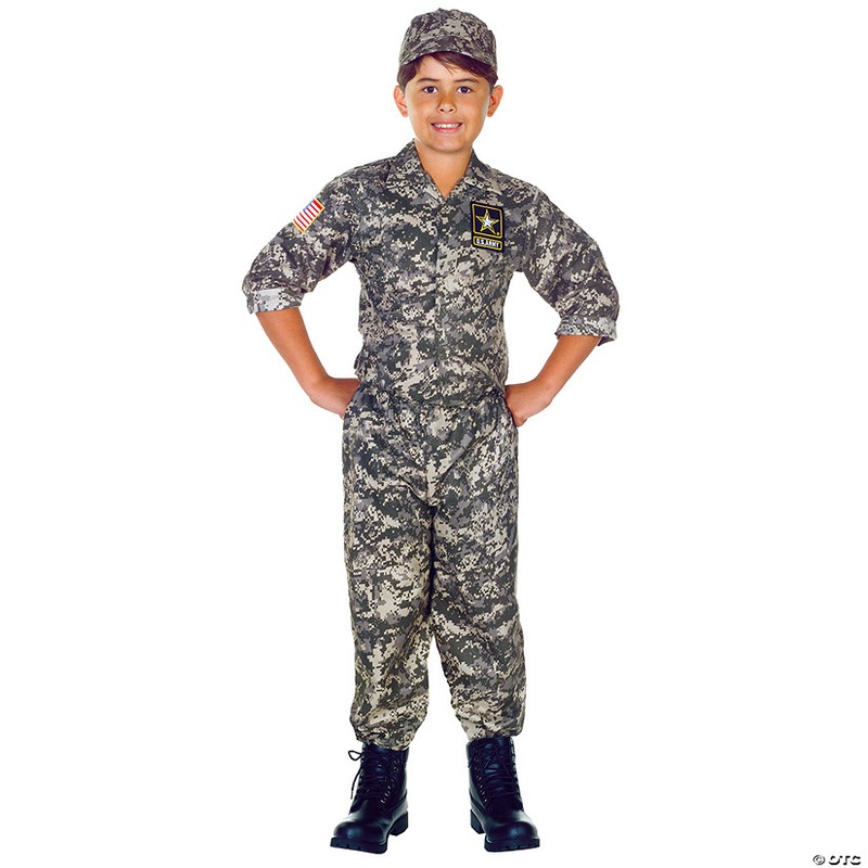 Kids Camouflage Soldier Costume – Large