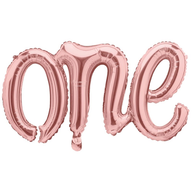 My One foil balloon lettering 66cm rose gold