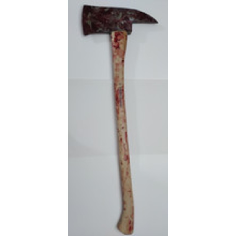 REAL Wooden Handel Bloody Axe – Fake Weapon Halloween Prop