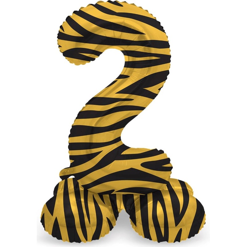 Standing Number 2 Balloon Tiger 41cm