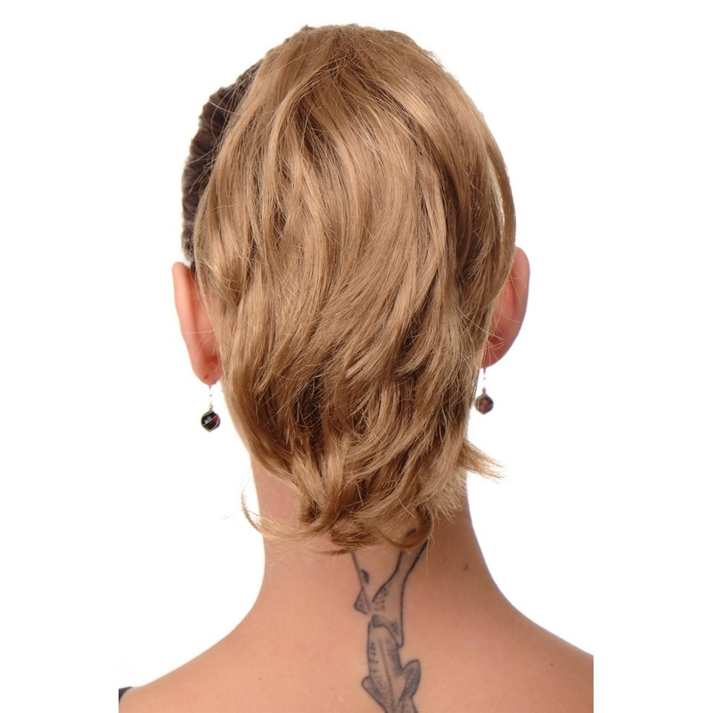 Ponytail Hairpiece extension short wild & wavy look dark blonde T6545-22