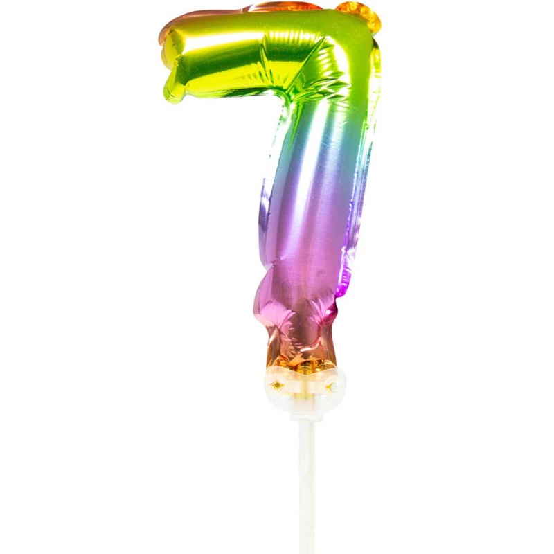 Rainbow cake decoration balloon number 7