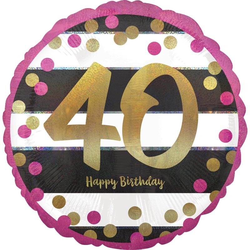 Round foil balloon 40 years 43cm