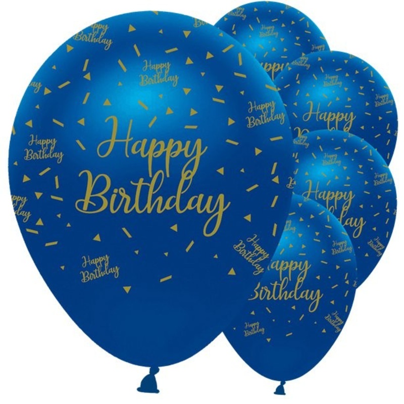 6 Luxurious Happy Birthday balloons 30cm