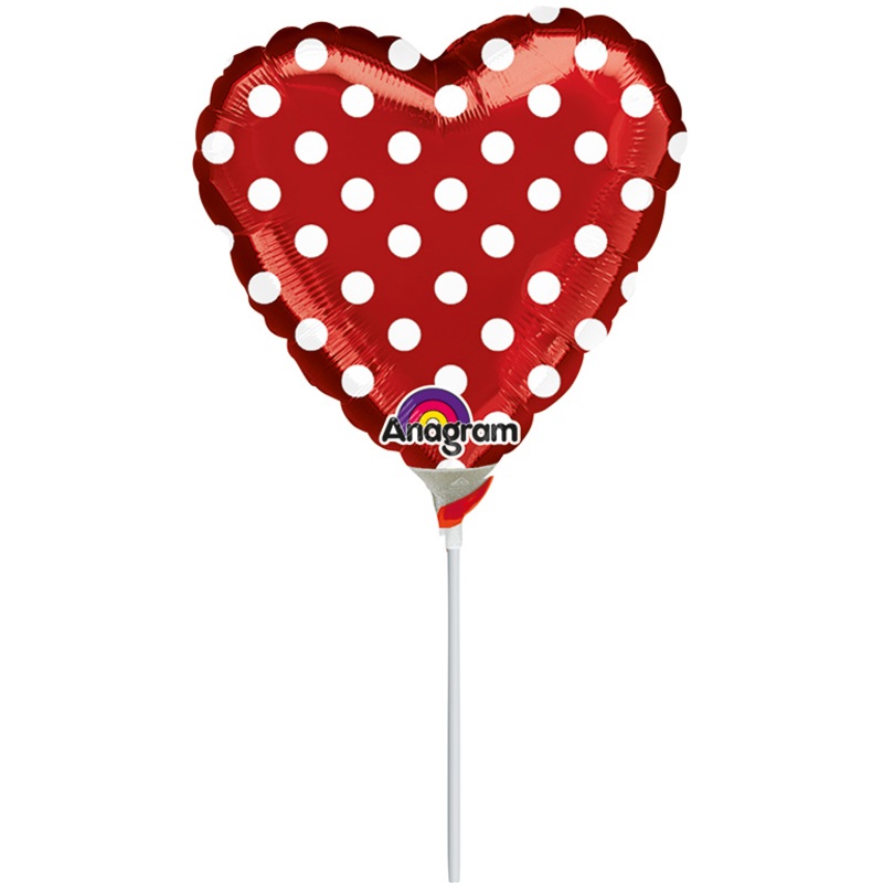Dotted stick balloon in red