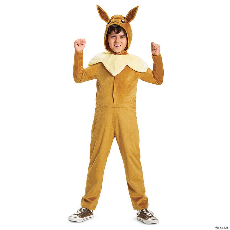 Kids Classic Pokmon Eevee Hooded Jumpsuit Costume