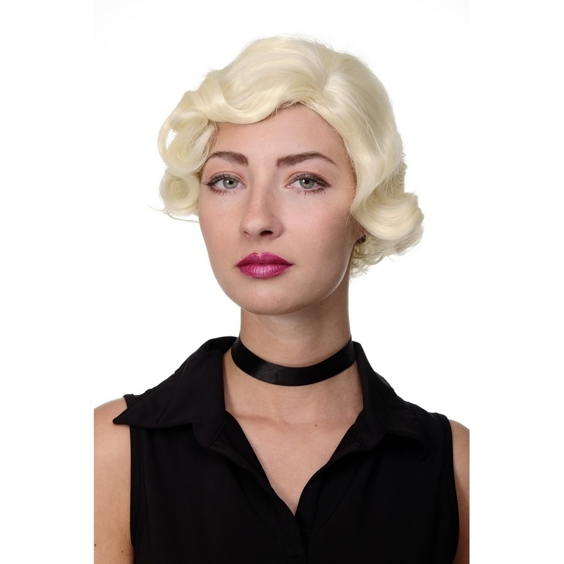 Lady wig Bob wavy parting 20s Movie Star Diva Charleston Swing blond GFW1834