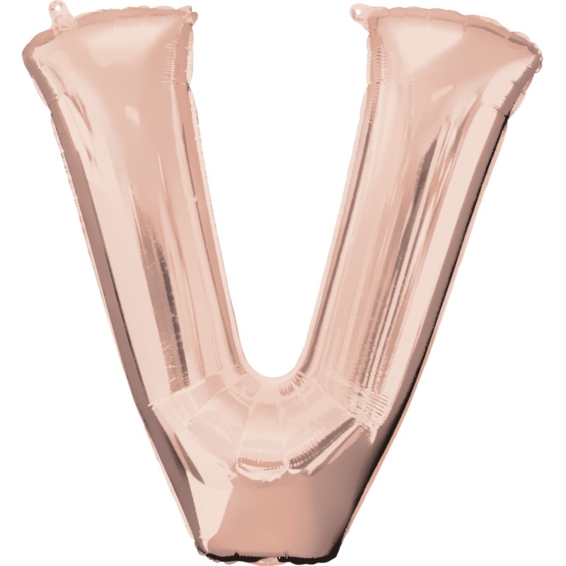 Letter foil balloon V rose gold 81cm