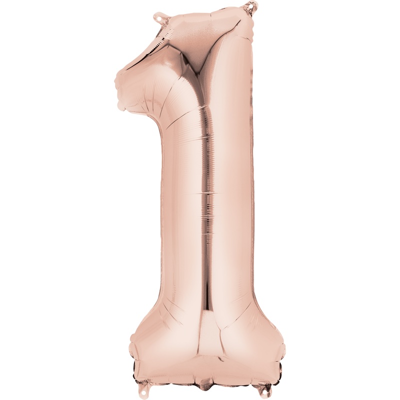 Number balloon 1 rose gold 86cm