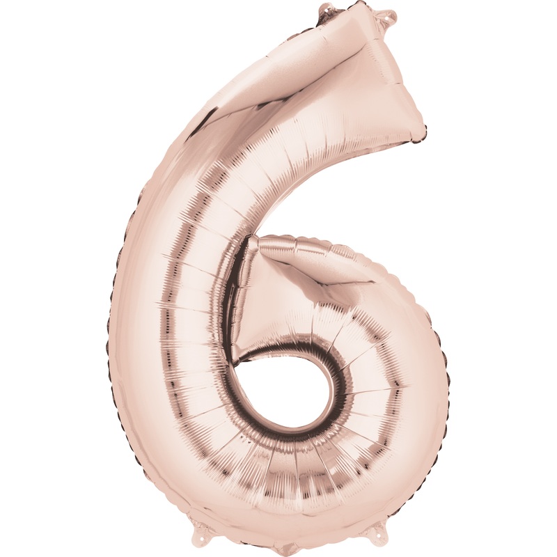 Number balloon 6 rose gold 88cm