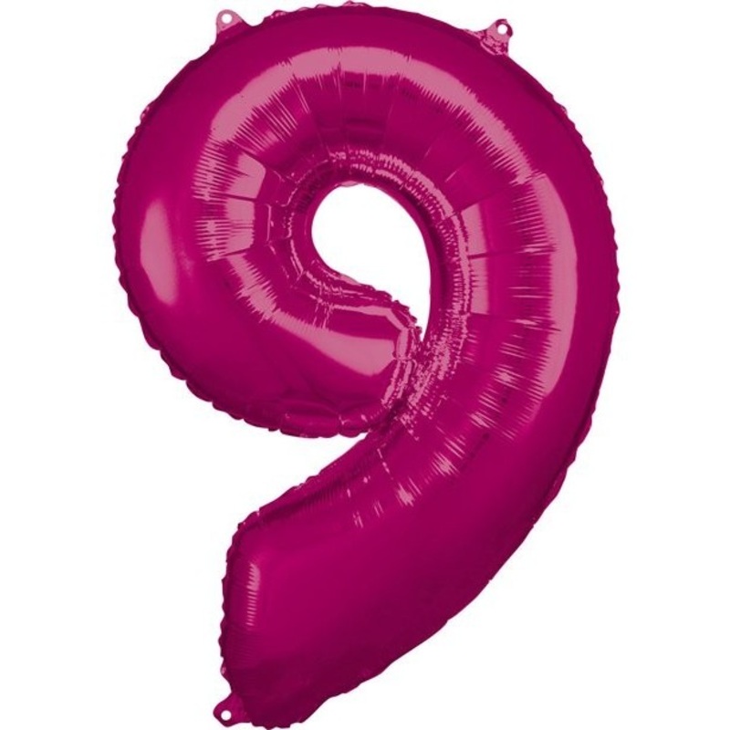 Number balloon 9 Metallic Pink 86cm