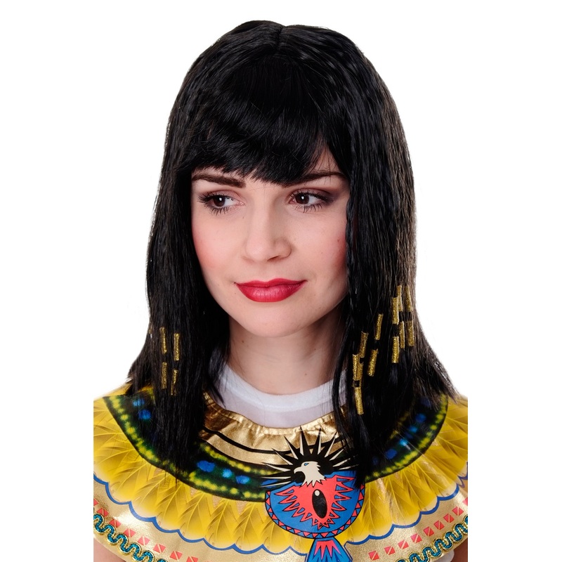 Party Halloween Lady wig fringe black Cleopatra 30’s Egyptian Hollywood Diva PW0185