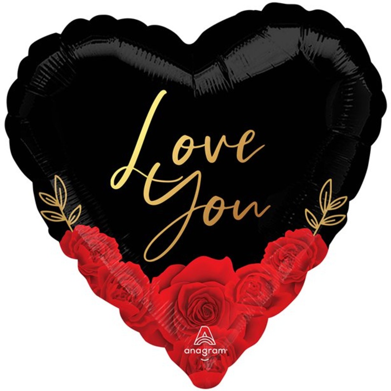 Love You rose heart balloon 45cm