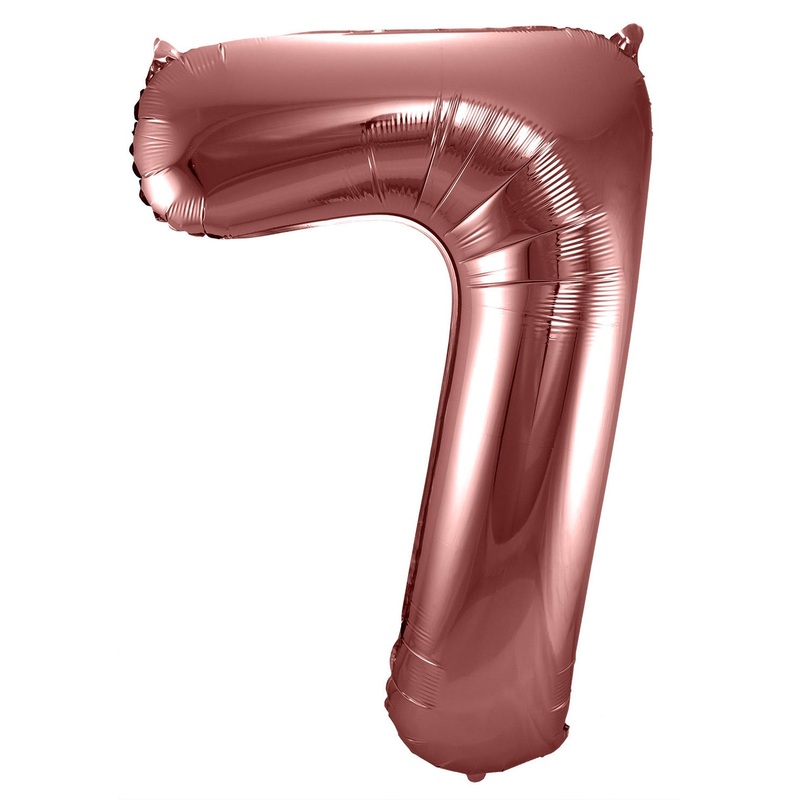Rose gold metallic number 7 balloon 86cm