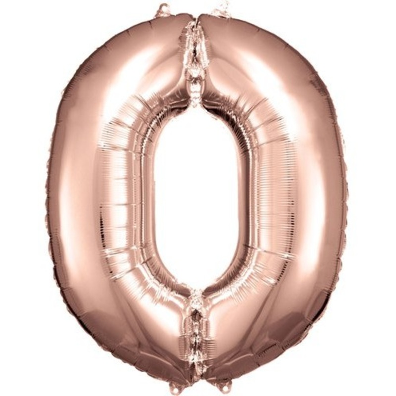 Rose gold number 0 balloon 86cm