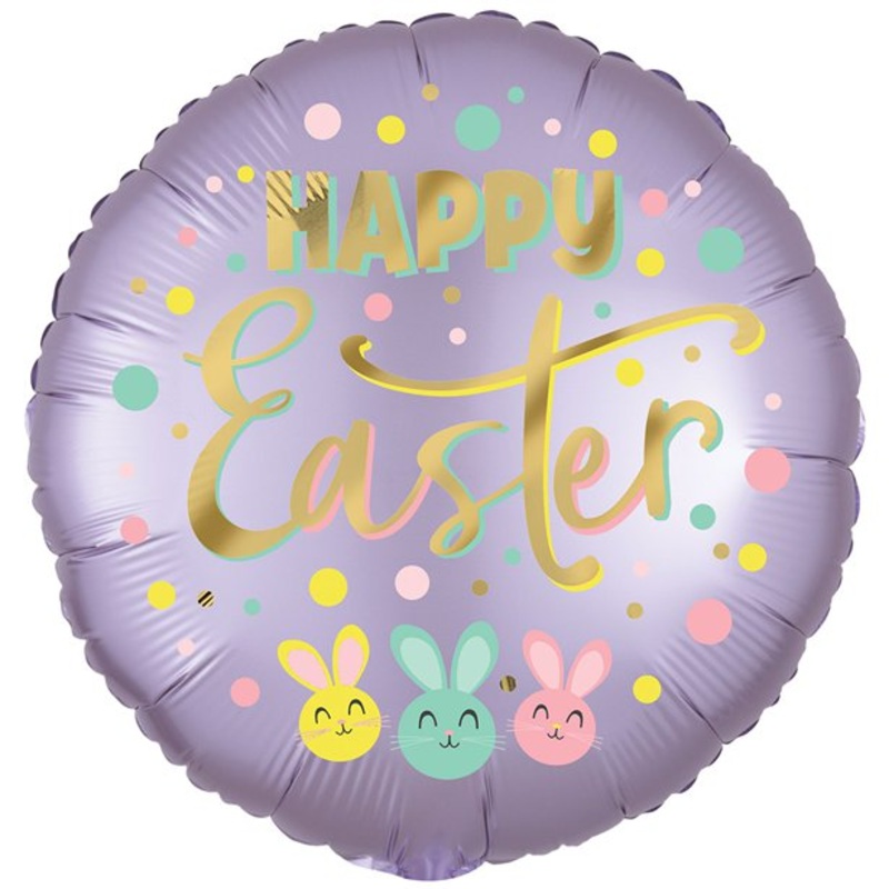 Satin Happy Easter foil balloon 45cm