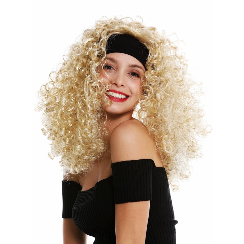 Women’s party wig carnival headband long curly voluminous blonde LM-153