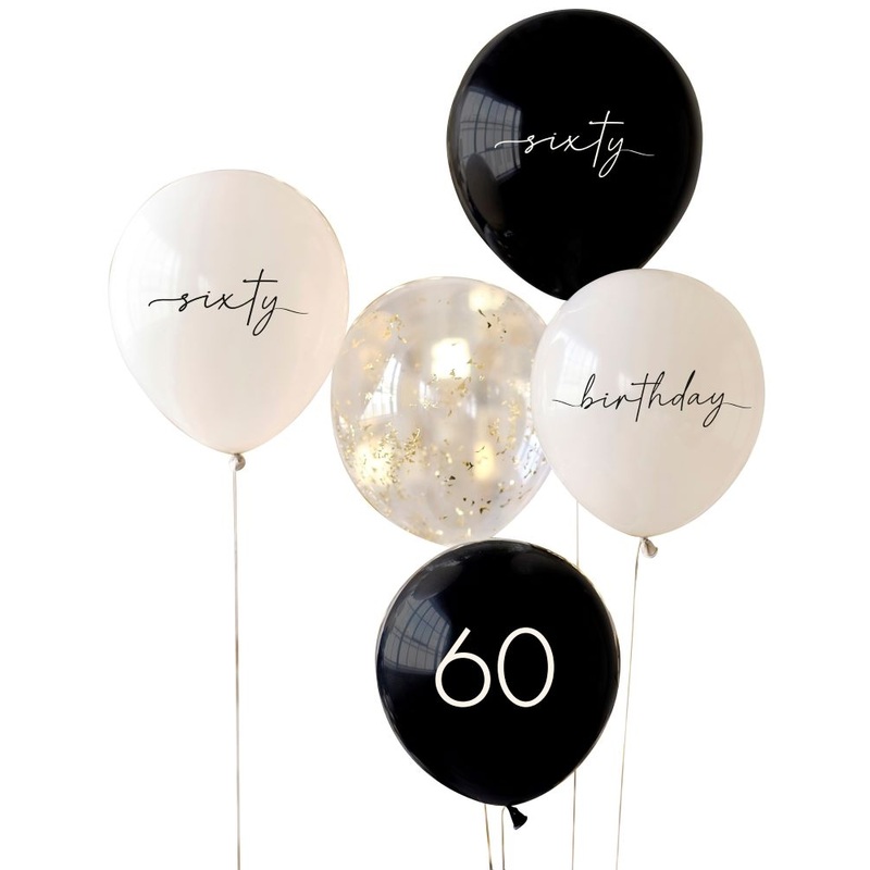 XX Elegant 60th Birthday Balloons