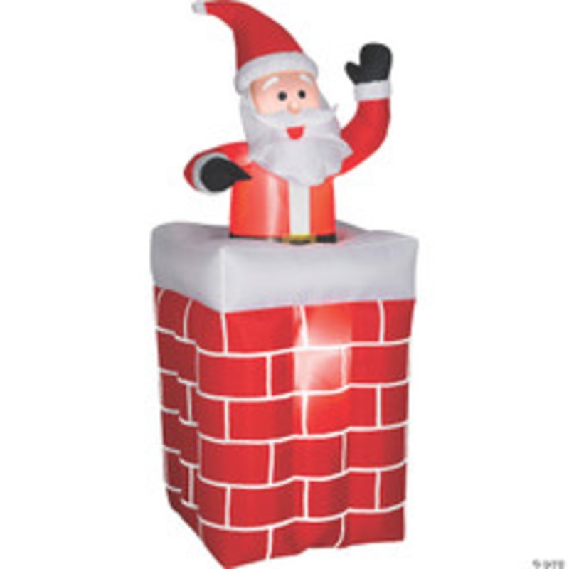 72 Blow Up Inflatable Santa Chimney Outdoor Yard Decoration