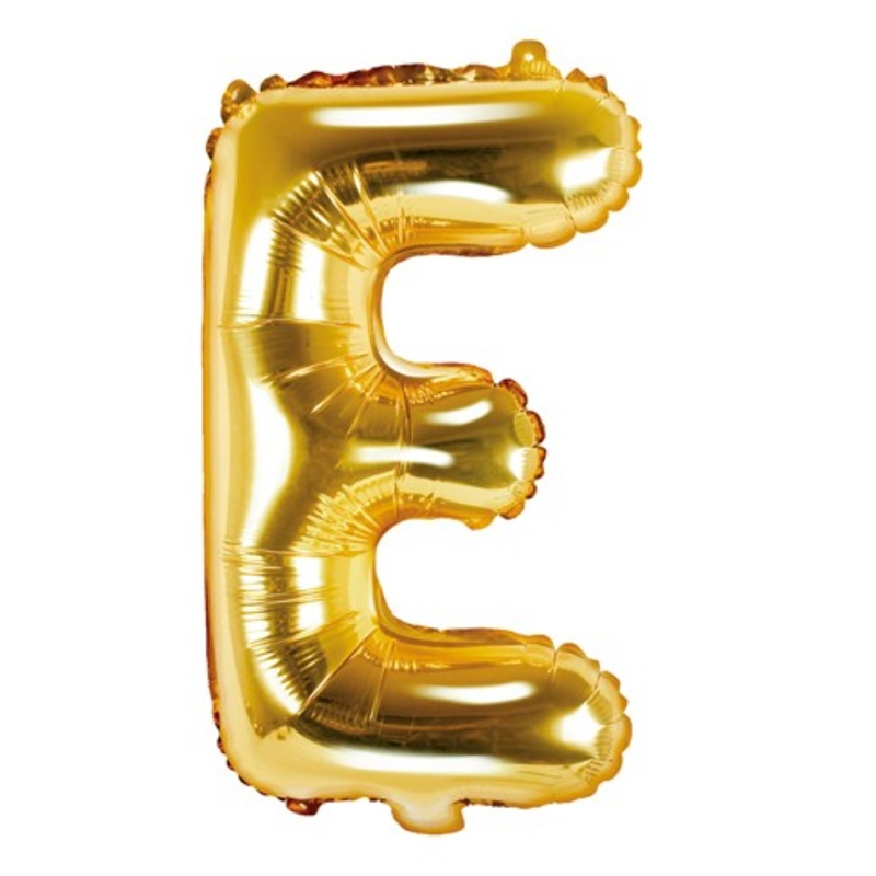 Foil balloon E gold 35cm