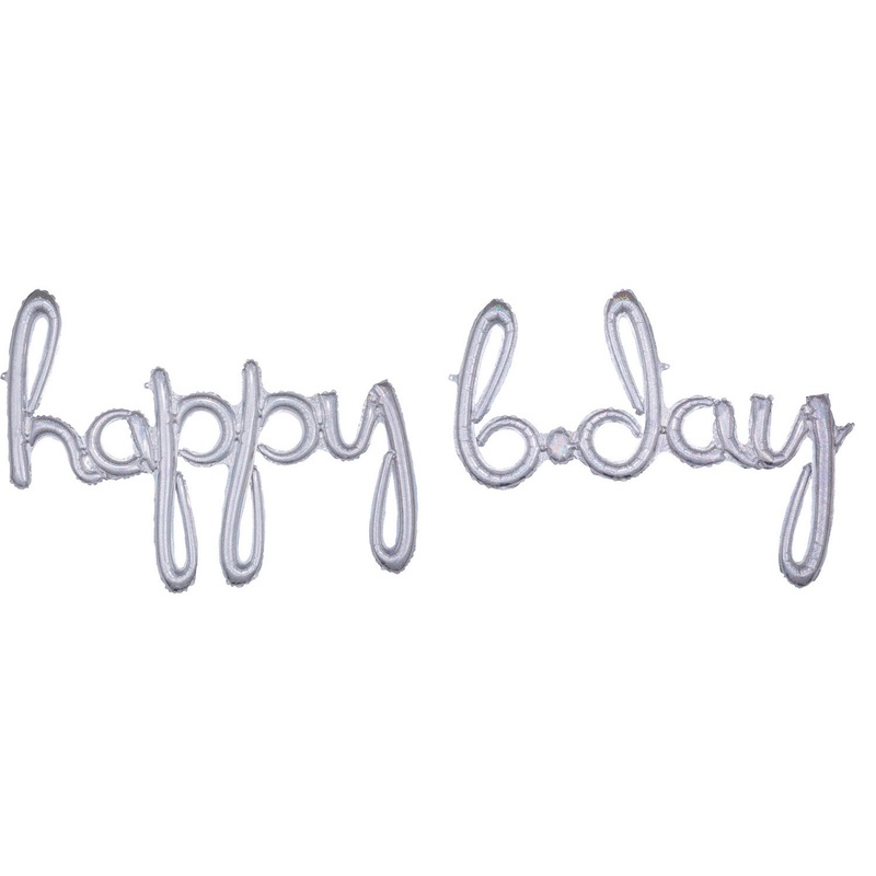 Holographic Happy B-Day balloon