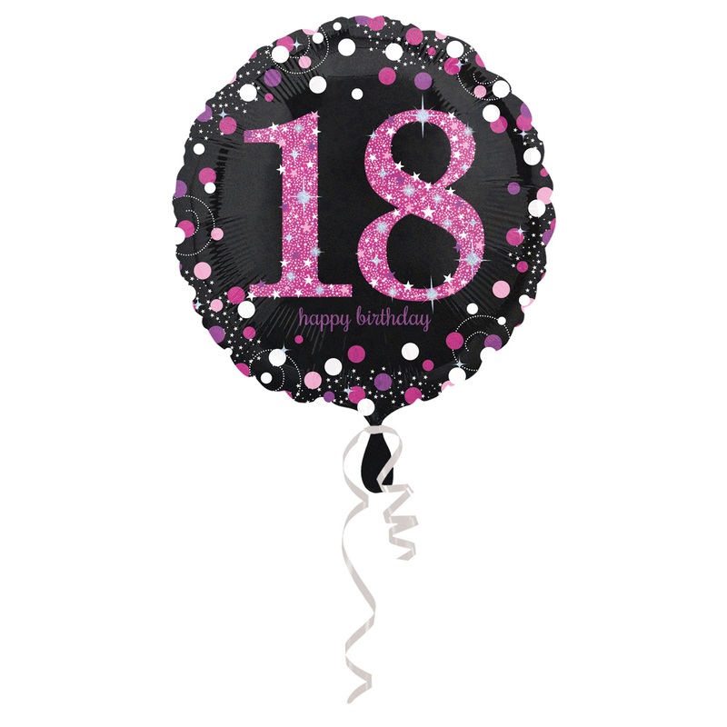 Pink 18th Birthday foil balloon 43cm
