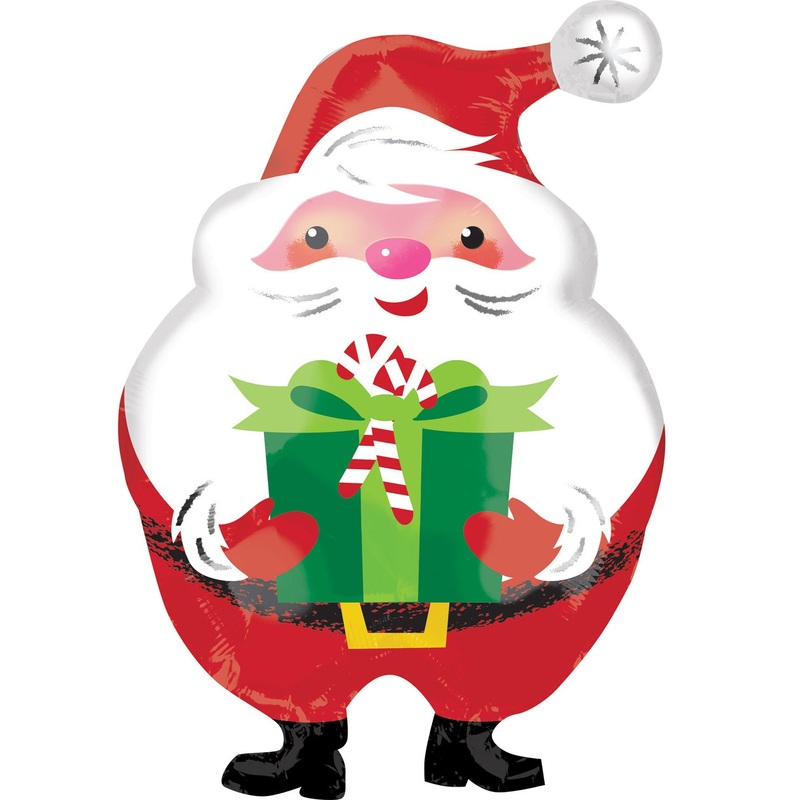 Round Santa foil balloon 35 x 50cm